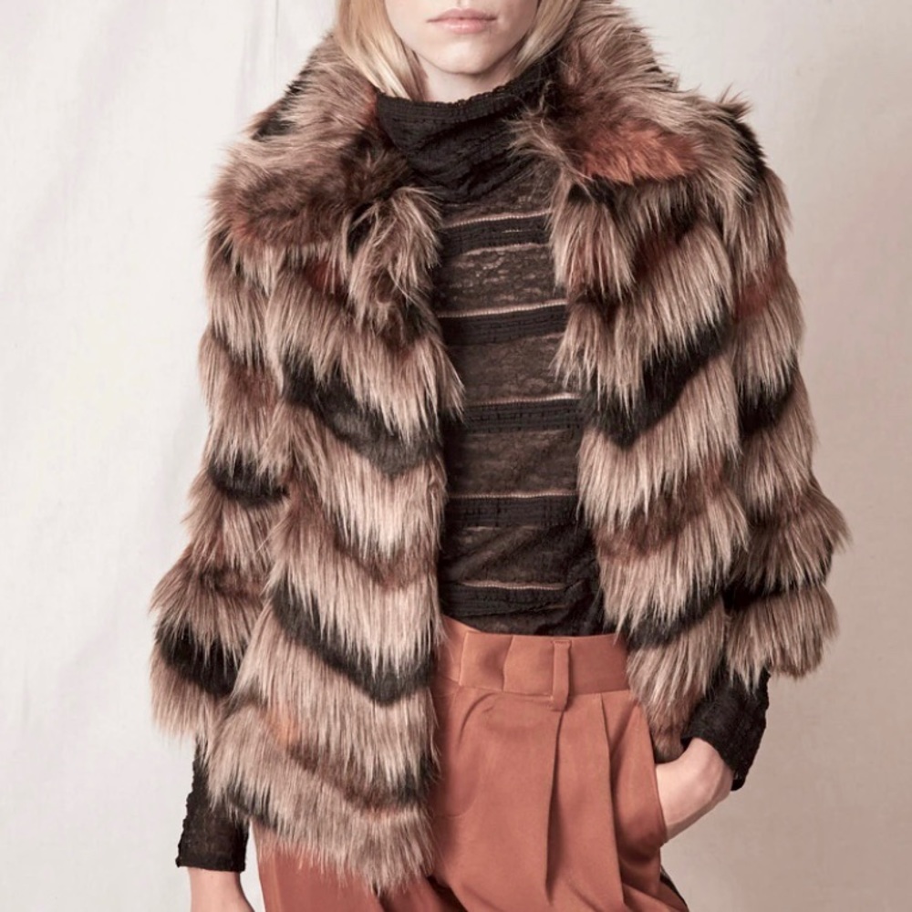 NWT Allen Schwartz Faux Fur Jacket